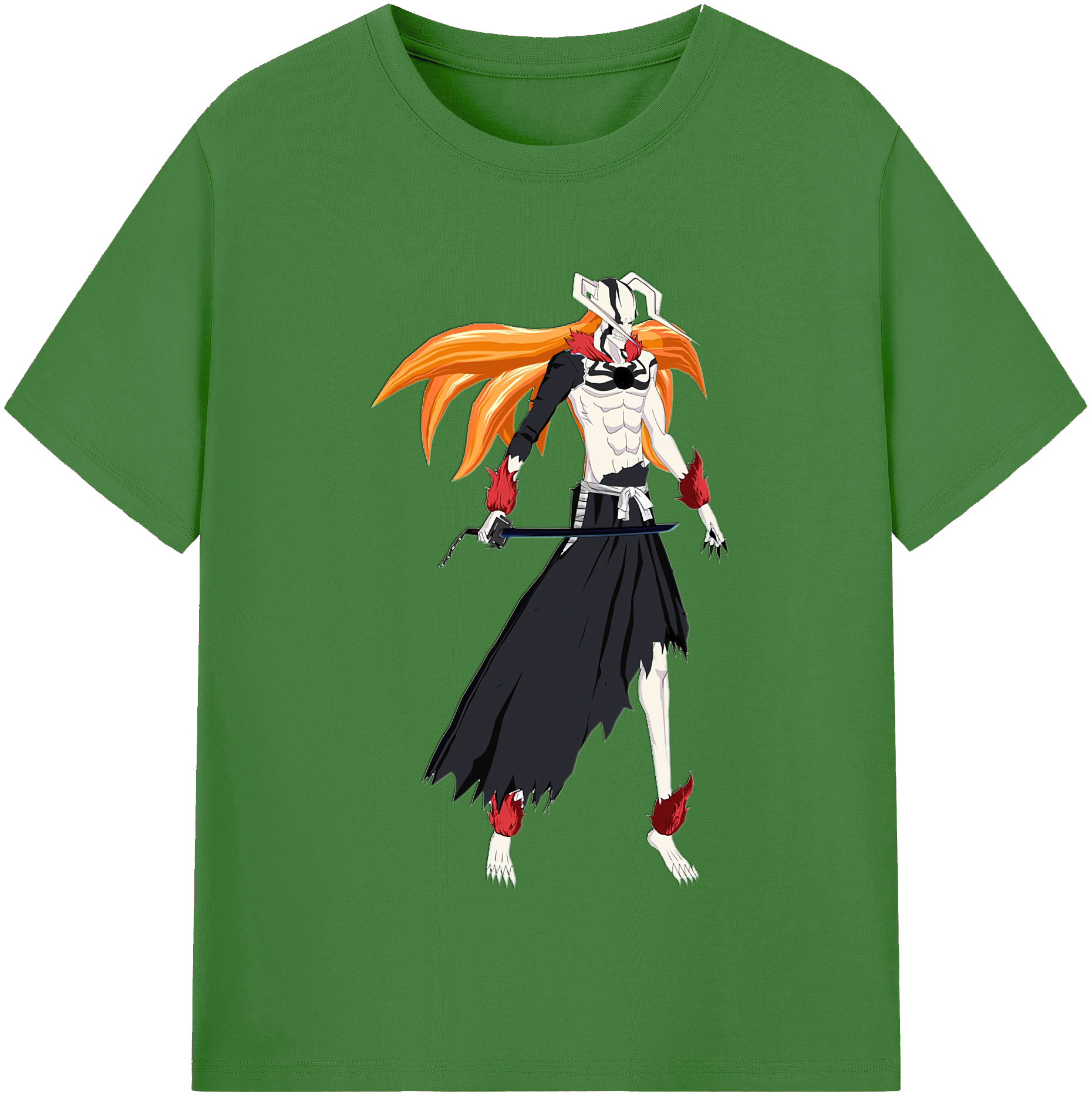 （画像用） ブリーチ 黒崎一護（くろさき いちご）BLEACH Kurosaki Ichigo レディースカジュアルプリントTシャツ（綿100％）